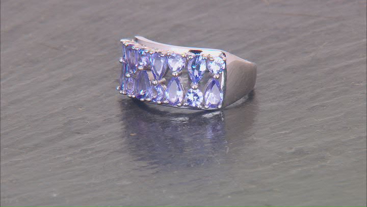 Blue Tanzanite Rhodium Over Sterling Silver Ring 2.50ctw Video Thumbnail