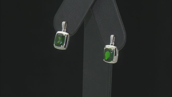 Green Chrome Diopside Rhodium Over Sterling Silver Earrings 2.55ctw Video Thumbnail