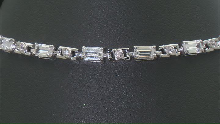 White Zircon Rhodium Over Sterling Silver Bracelet 5.56ctw Video Thumbnail