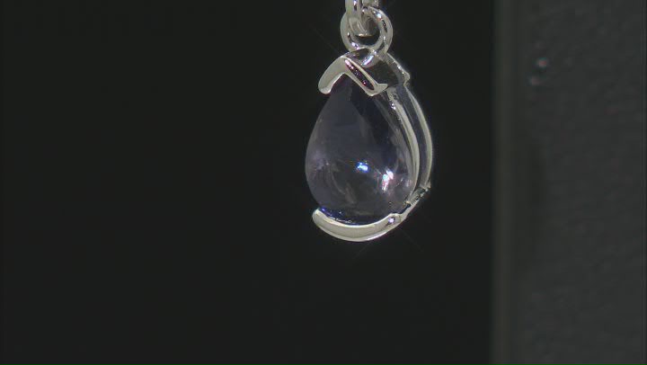 Blue Iolite Rhodium Over Sterling Silver Earrings 0.99ctw Video Thumbnail