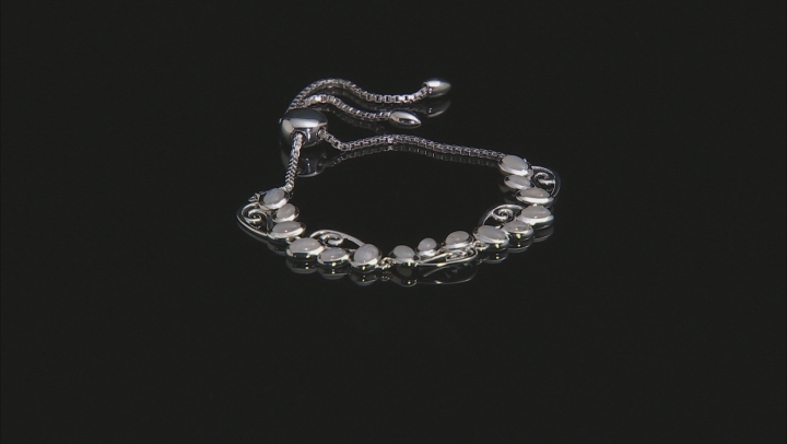 White rainbow moon rhodium over sterling silver adjustable bracelet Video Thumbnail