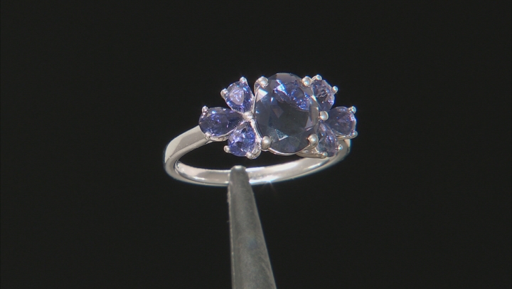 Purple Iolite Rhodium Over Sterling Silver Ring 1.77ctw Video Thumbnail