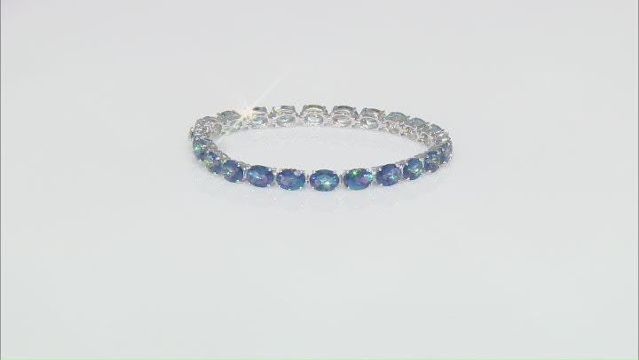 Blue Petalite Rhodium Over Silver Bracelet 18.51ctw Video Thumbnail