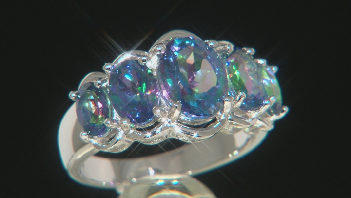 Blue Petalite Rhodium Over Silver Ring 3.15ctw Video Thumbnail