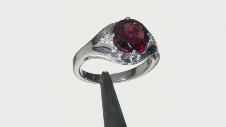 Red Garnet Rhodium Over Silver Ring 2.93ctw Video Thumbnail