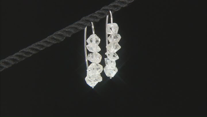 White Doubly Terminated Quartz Rhodium Over Silver Earrings Video Thumbnail