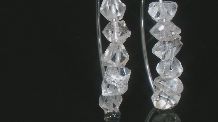 White Doubly Terminated Quartz Rhodium Over Silver Earrings Video Thumbnail