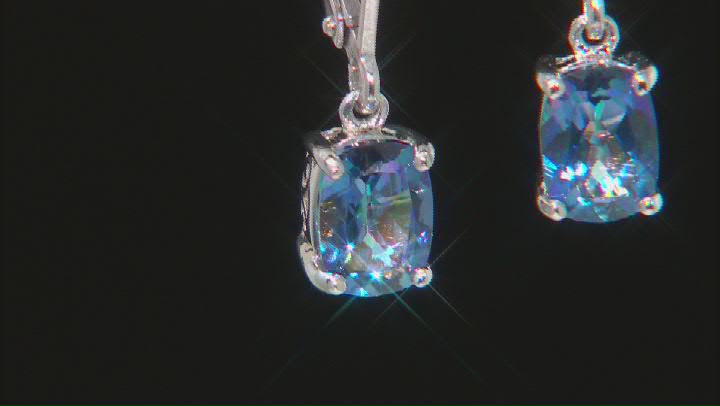 Blue Petalite Rhodium Over Sterling Silver Earrings 1.27ctw Video Thumbnail