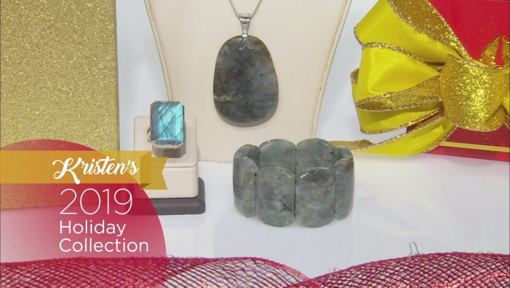 Gray Labradorite Rhodium Over Sterling Silver Enhancer Pendant Video Thumbnail