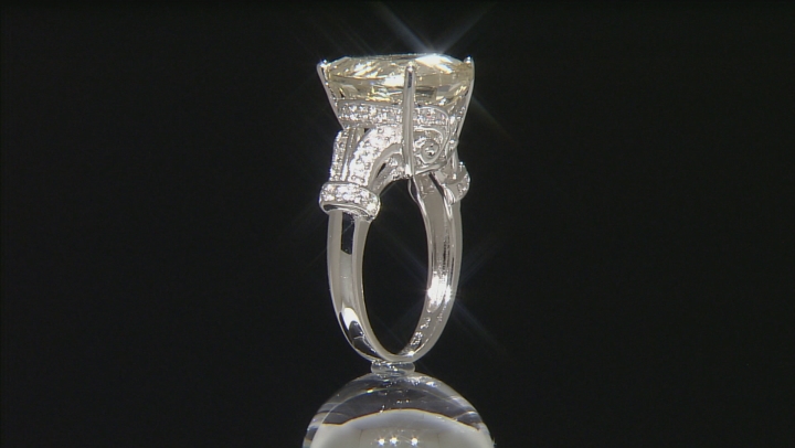 Yellow Labradorite Rhodium Over Sterling Silver Ring 5.08ctw Video Thumbnail