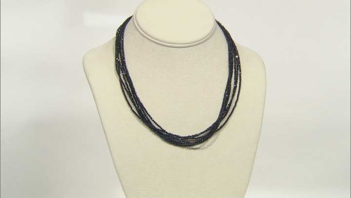 Black Spinel Rhodium Over Sterling Silver Necklace Video Thumbnail