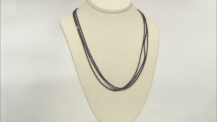 Black Spinel Rhodium Over Sterling Silver Necklace Video Thumbnail
