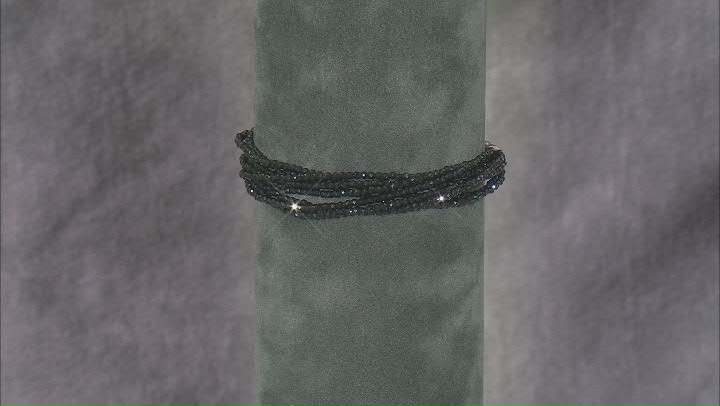 Black Spinel Rhodium Over Sterling Silver Bracelet Approximately 46.75ctw Video Thumbnail