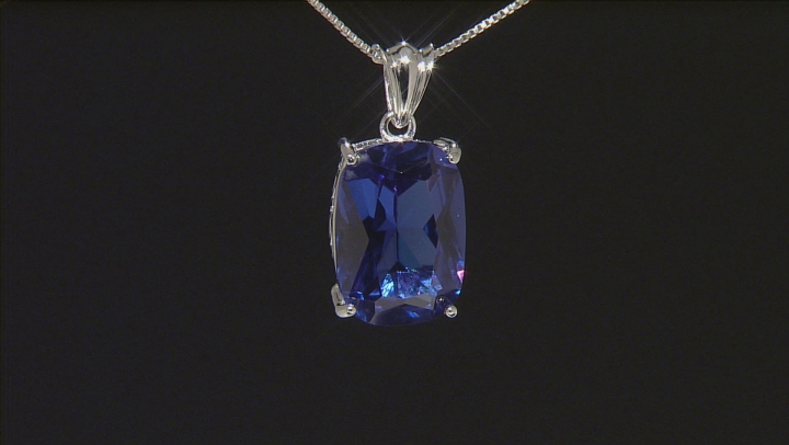 Blue Lab Created Spinel Rhodium Over Sterling Silver Boxed Set 38.00ctw Video Thumbnail