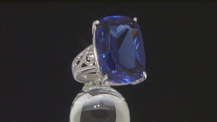 Blue Lab Created Spinel Rhodium Over Sterling Silver Boxed Set 38.00ctw Video Thumbnail