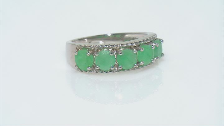 Green Emerald Rhodium Over Sterling Silver Ring 2.00ctw Video Thumbnail