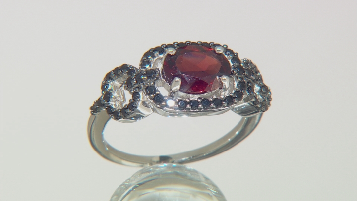 Red Garnet Rhodium Over Sterling Silver Ring 1.96ctw Video Thumbnail