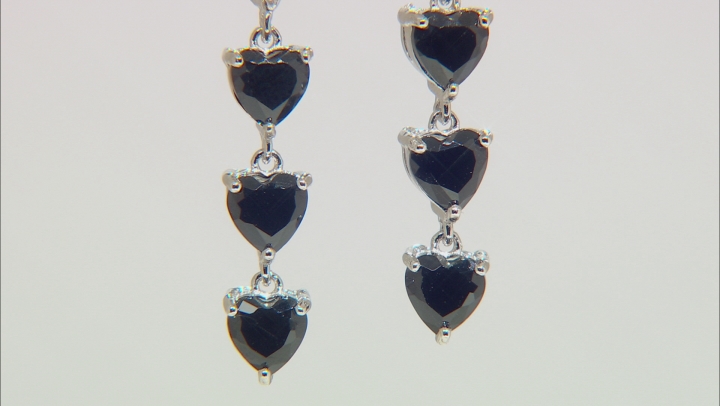Black Spinel Rhodium Over Sterling Silver Earrings 3.30ctw Video Thumbnail