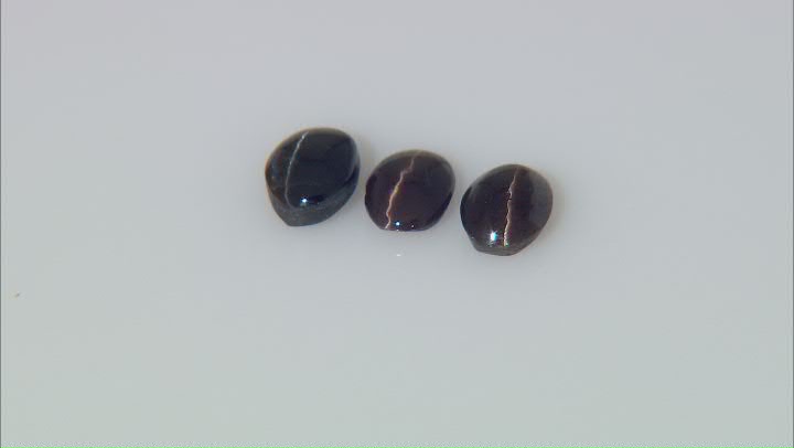 Sillimanite Cats Eye 8x6mm Oval Cabochon Set 4.25ctw Video Thumbnail