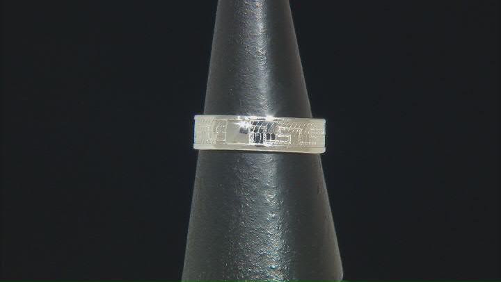 Sterling Silver 5mm Diamond-Cut Herringbone Greek Key Band Ring Video Thumbnail