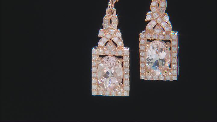 Peach Morganite 14k Rose Gold Earrings 1.34ctw Video Thumbnail