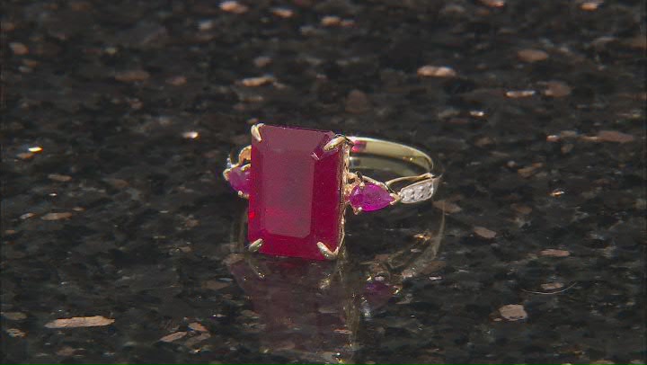 Red Mahaleo® Ruby 14k Yellow Gold Ring 8.82ctw Video Thumbnail