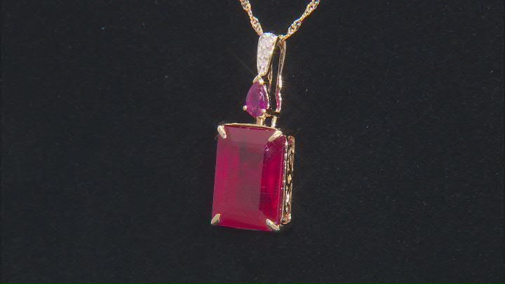 Red Mahaleo® Ruby 14k Yellow Gold Pendant with Chain 9.52ctw Video Thumbnail