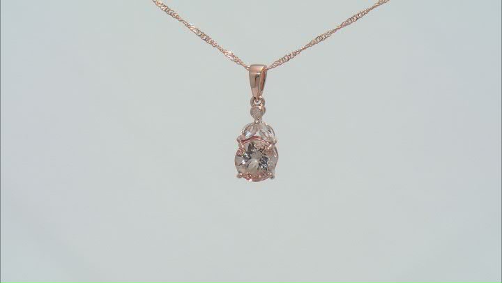 Peach Morganite 10k Rose Gold Pendant With Chain 1.19ctw Video Thumbnail