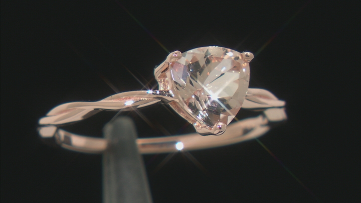 Peach Morganite 10k Rose Gold Solitaire Ring 0.91ct Video Thumbnail