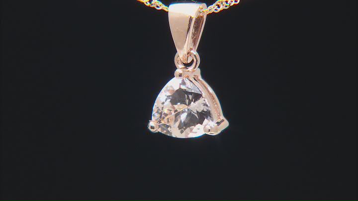 Peach Morganite 10k Rose Gold Pendant With Chain 0.91ct Video Thumbnail