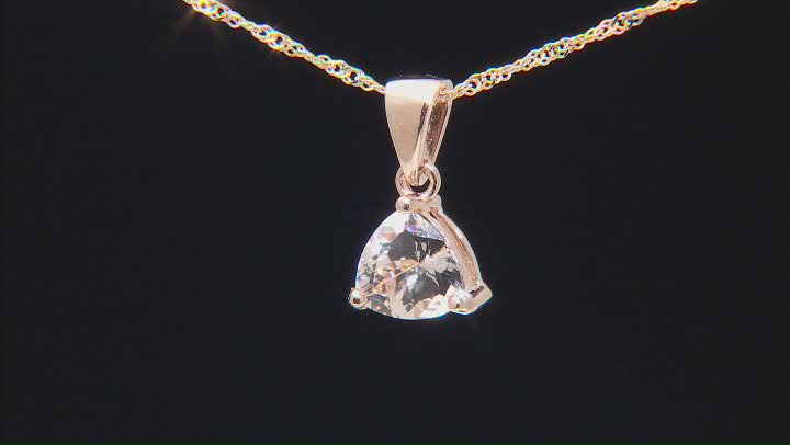 Peach Morganite 10k Rose Gold Pendant With Chain 0.91ct Video Thumbnail
