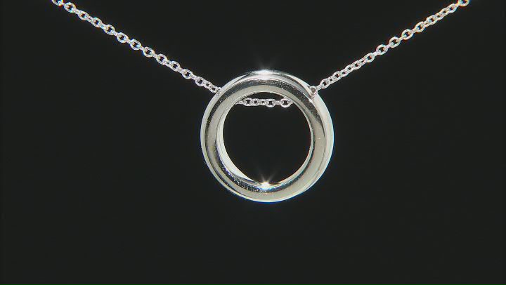 Stainless Steel Sliding Circle 16 Inch Necklace With 2 Inch Extender Video Thumbnail