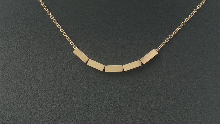 Gold Tone Stainless Steel Tube Bar Adjustable 18 Inch Necklace Video Thumbnail
