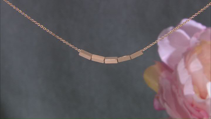 Rose Tone Stainless Steel Tube Bar Adjustable 18 Inch Necklace Video Thumbnail