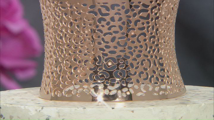Rose Tone Stainless Steel Lace Design Cuff Video Thumbnail