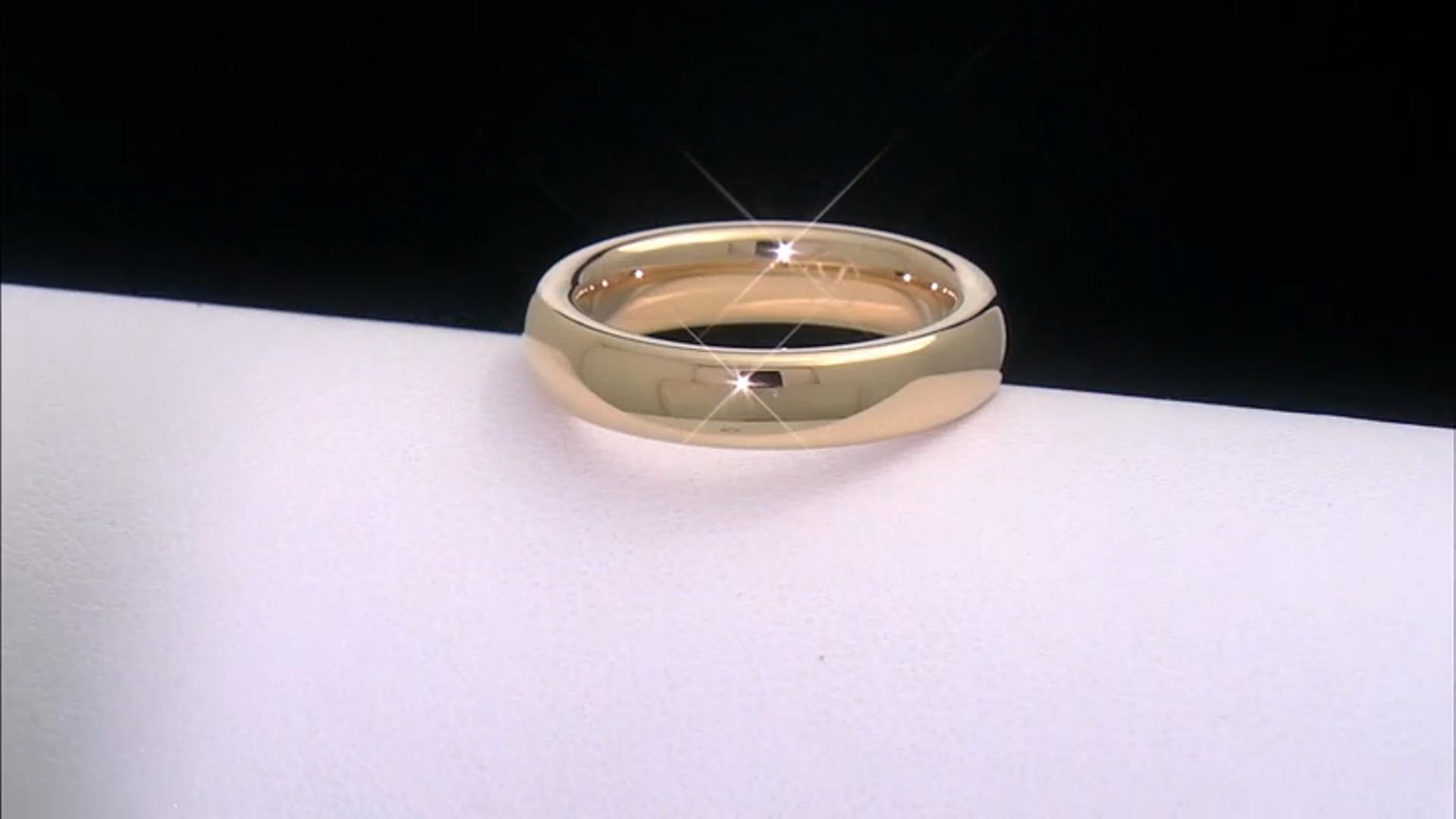 Gold Tone Stainless Steel High Polish 5mm Band Ring Video Thumbnail