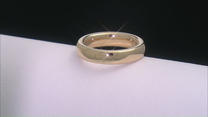 Gold Tone Stainless Steel High Polish 5mm Band Ring Video Thumbnail