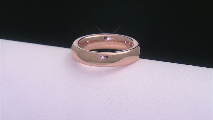 Rose Tone Stainless Steel High Polish 5mm Band Ring Video Thumbnail