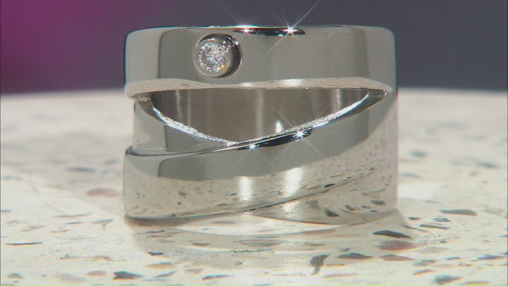Stainless Steel With Cubic Zirconia Split Band Ring Video Thumbnail