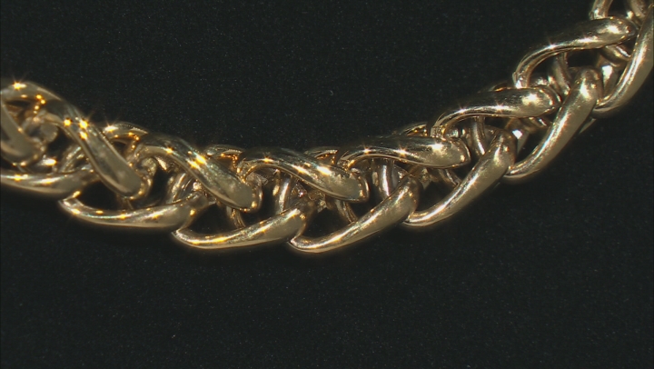 Gold Tone Stainless Steel Wheat Link 24 Inch Chain Video Thumbnail