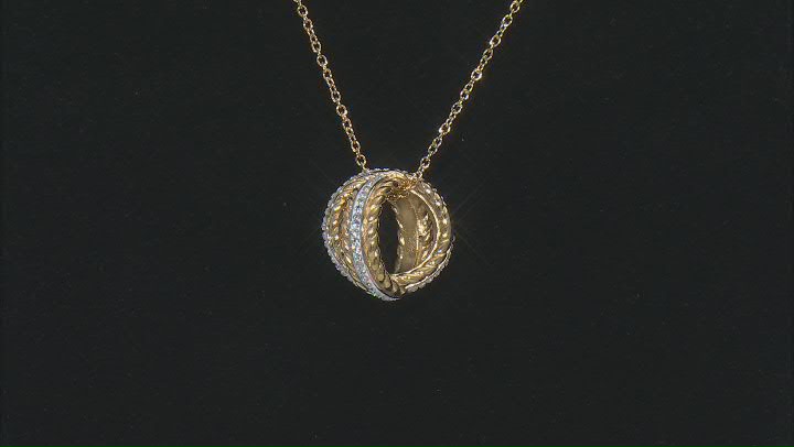 Gold Tone Stainless Steel White Crystal Necklace Video Thumbnail