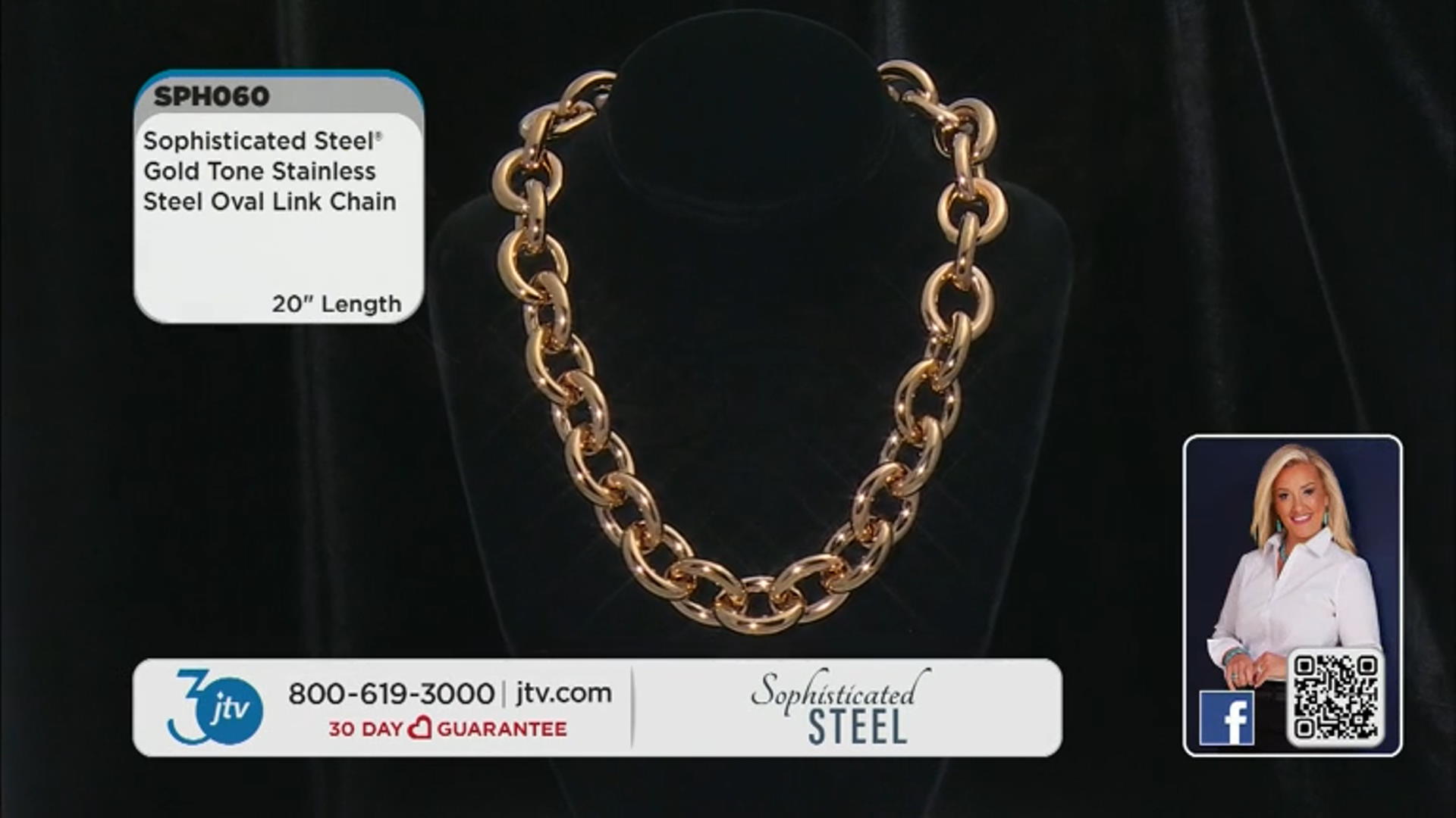 Gold Tone Stainless Steel Oval Link 20 Inch Chain Video Thumbnail