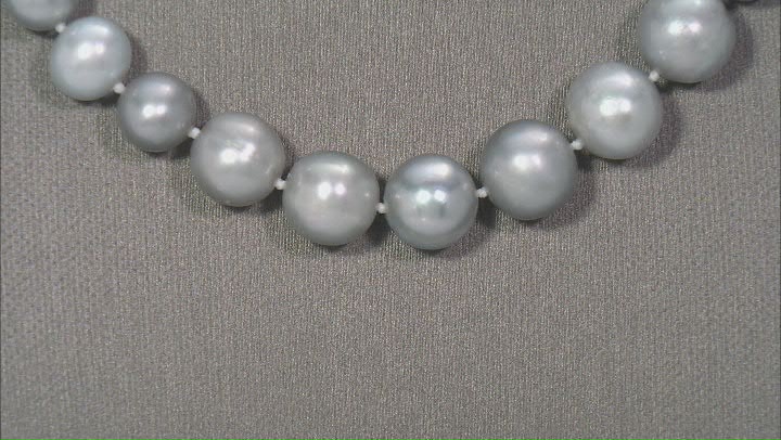Platinum Cultured Freshwater Pearls Rhodium Over Sterling Silver 18 Inch Strand Necklace 5-11mm Video Thumbnail