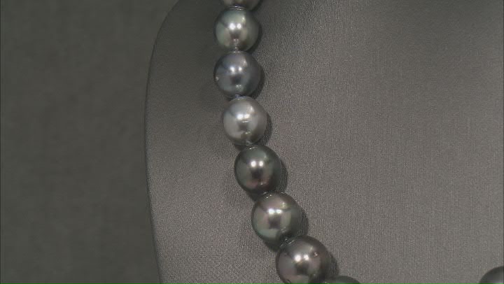Multi-Color Cultured Tahitian Pearl Rhodium Over Sterling Silver 18 Inch Strand Necklace Video Thumbnail