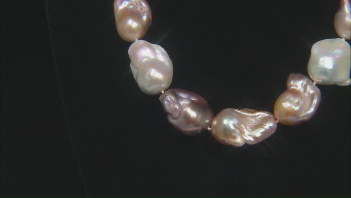 Genusis™ Multi-Color Cultured Freshwater Pearl Rhodium Over Sterling Silver 18 Inch Necklace Video Thumbnail