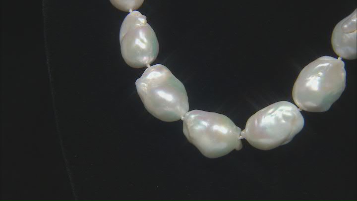 Genusis™ White Cultured Freshwater Pearl Rhodium Over Sterling Silver 18 Inch Necklace Video Thumbnail