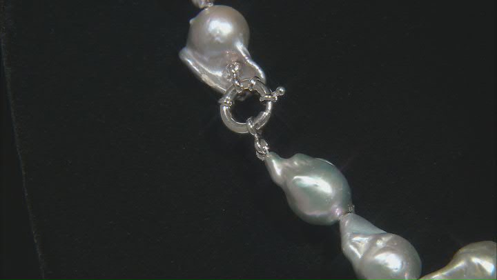 Genusis™ Platinum Cultured Freshwater Pearl Rhodium Over Sterling Silver 18 Inch Necklace Video Thumbnail