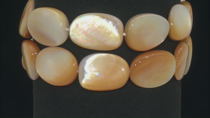 Golden South Sea Mother-of-Pearl Stretch Bracelet Set of 2 Video Thumbnail
