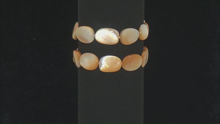 Golden South Sea Mother-of-Pearl Stretch Bracelet Set of 2 Video Thumbnail
