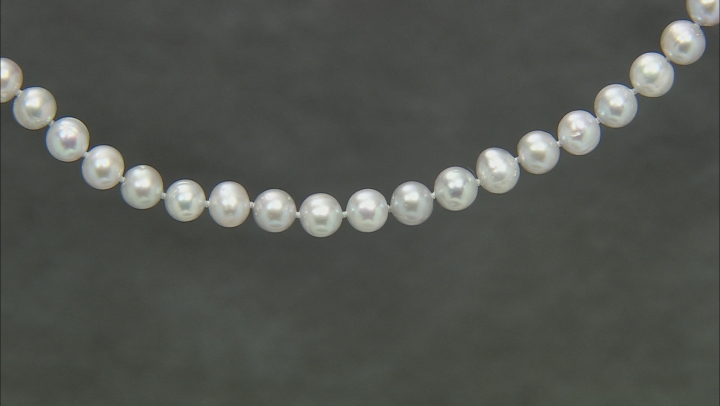 Platinum Cultured Freshwater Pearl Rhodium Over Silver Necklace, Bracelet, and Earring Set Video Thumbnail